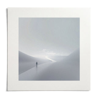 Gray and White Wall Art, shown as an unframed paper print on a plain white background