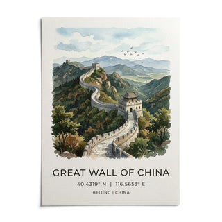 Great Wall Of China Art Print, shown as an unframed paper print on a plain white background
