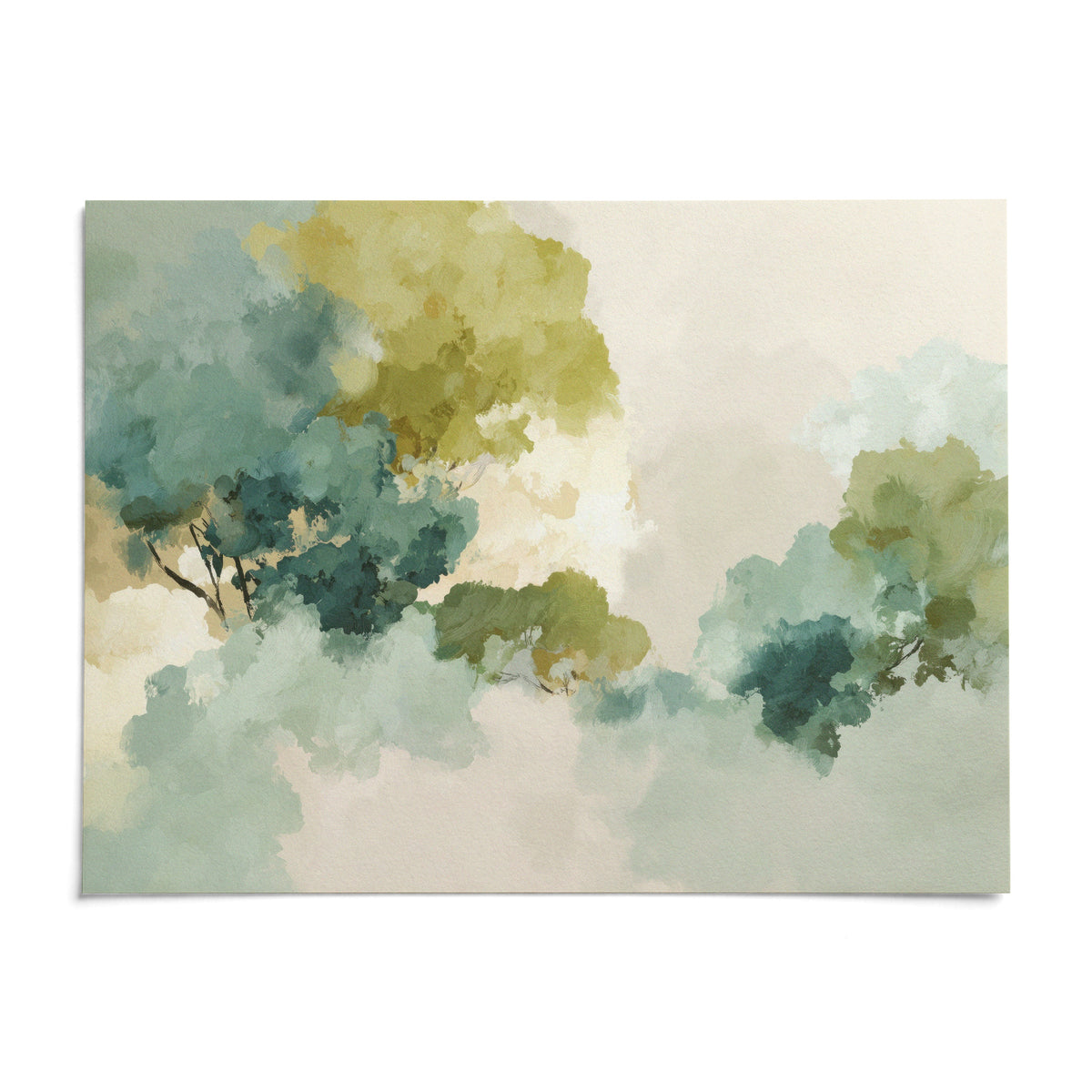 Green Abstract Art, shown as an unframed paper print on a plain white background