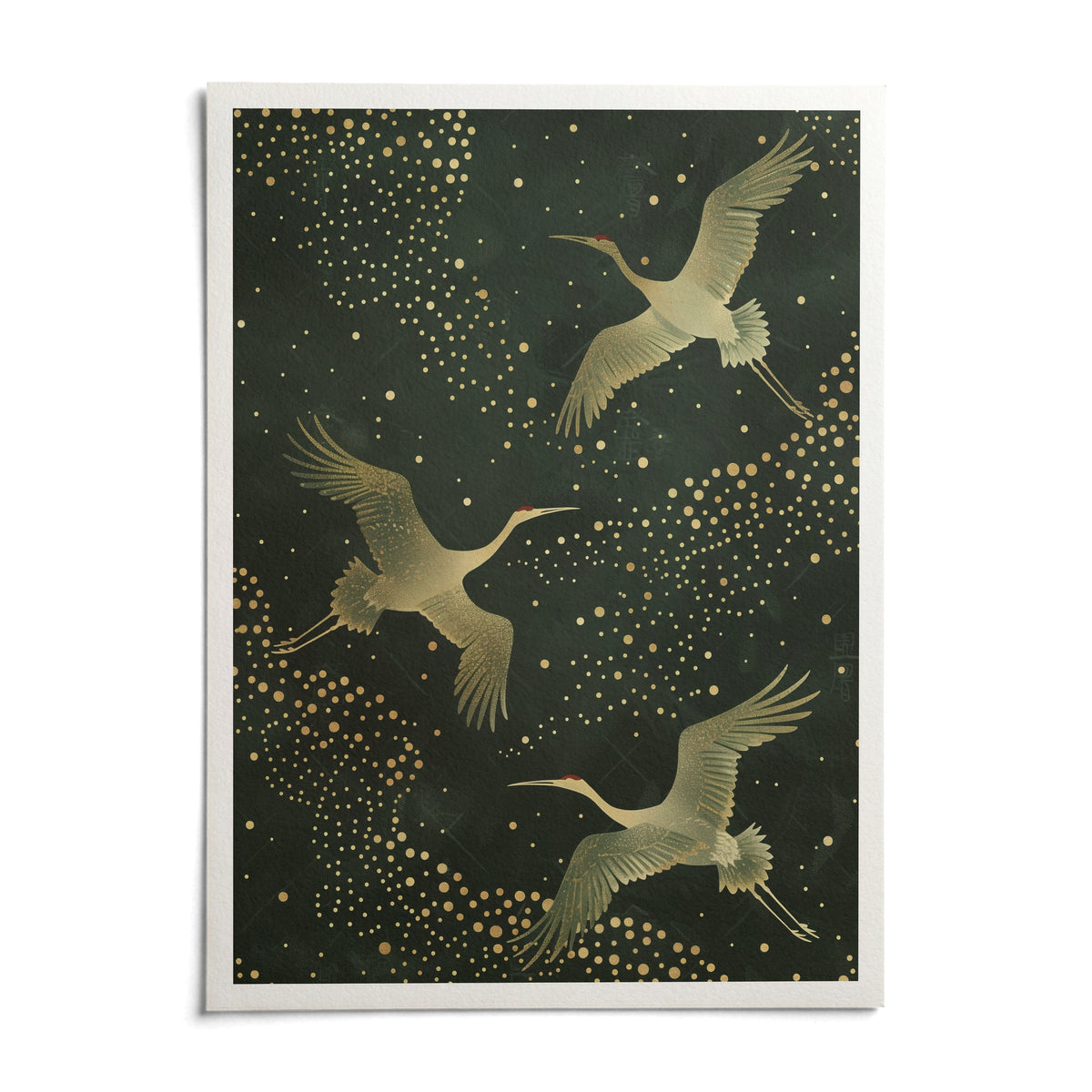 Green And Gold Print, shown as an unframed paper print on a plain white background