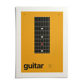 Guitar Poster, shown as an unframed paper print on a plain white background