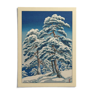 Hasui Kawase Winter Landscape Print, shown as an unframed paper print on a plain white background