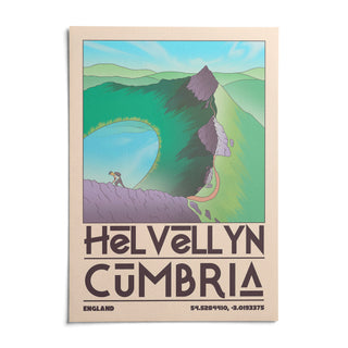 Helvellyn Cumbria Wall Art, shown as an unframed paper print on a plain white background