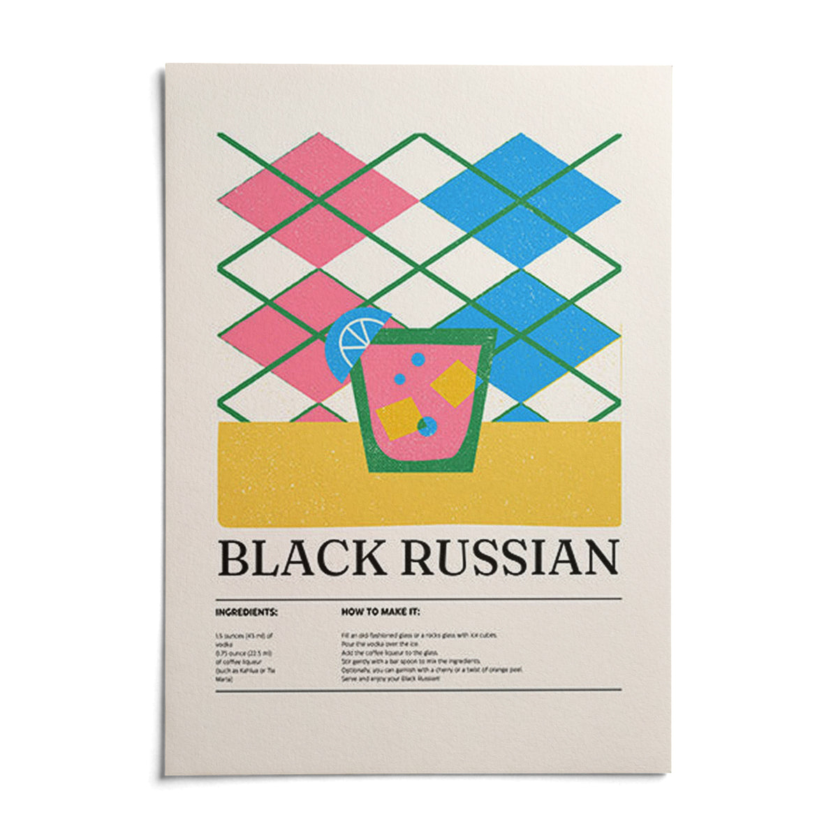 Home Bar Wall Art, shown as an unframed paper print on a plain white background