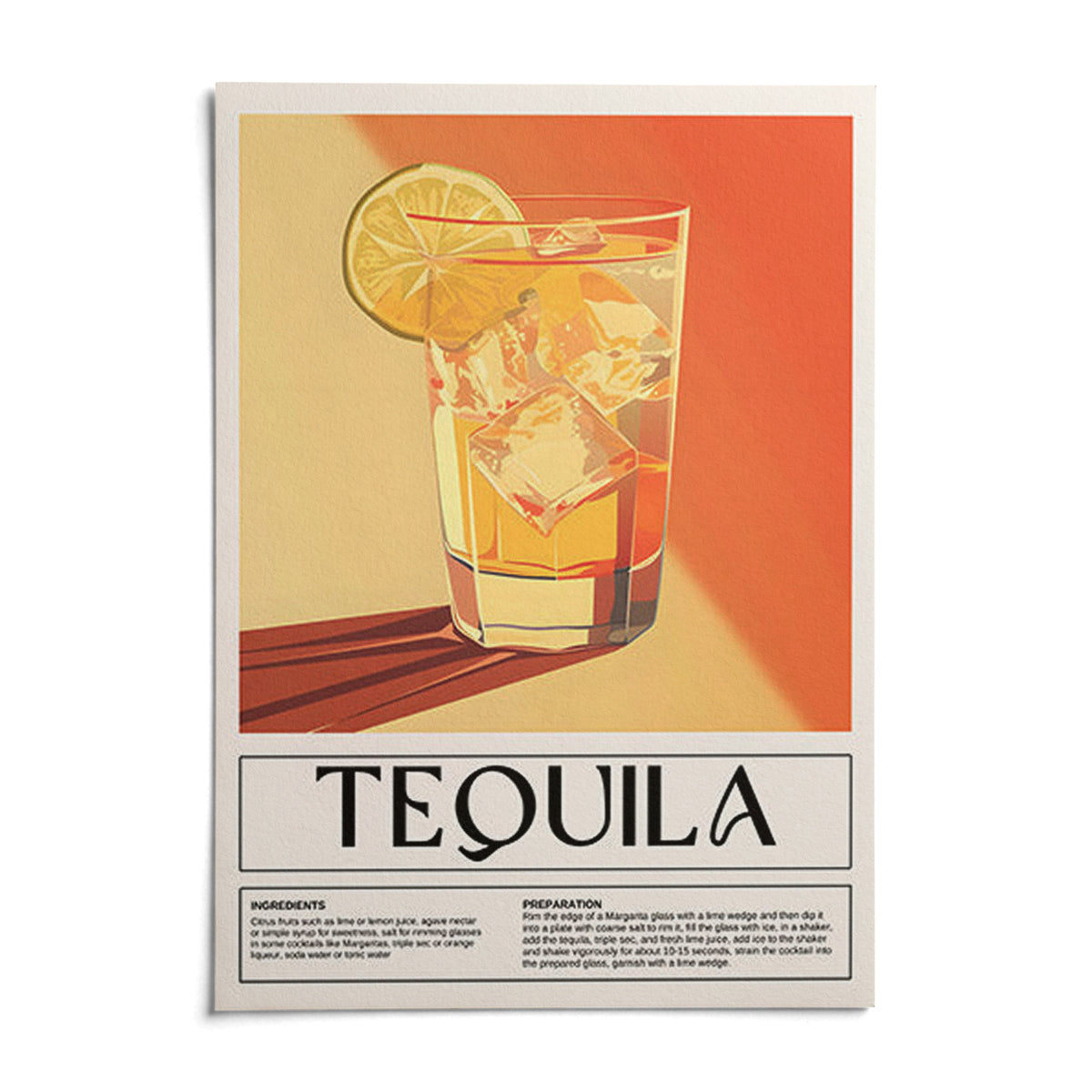 Home Bar Wall Decor, shown as an unframed paper print on a plain white background