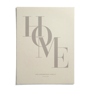 Home Beige Personal Print, shown as an unframed paper print on a plain white background