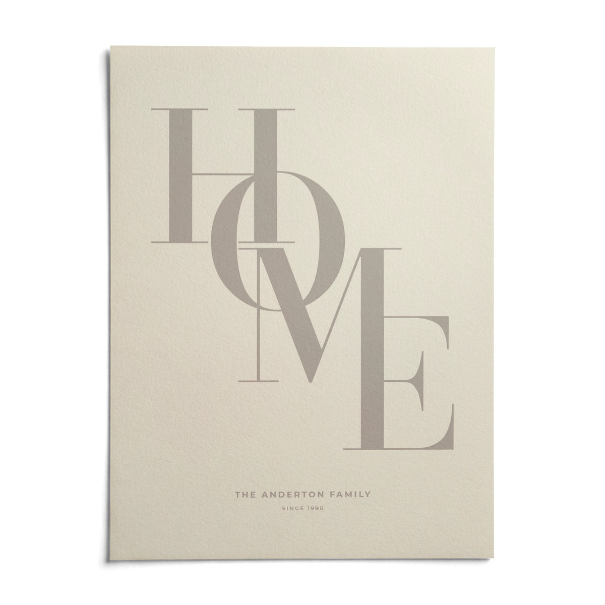 Home Beige Personal Print, shown as an unframed paper print on a plain white background