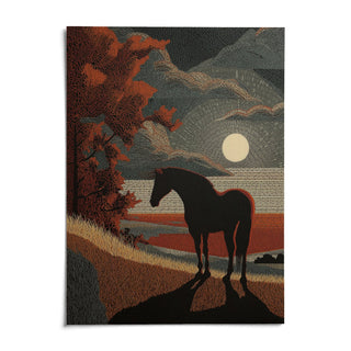Horse Silhouette Art, shown as an unframed paper print on a plain white background