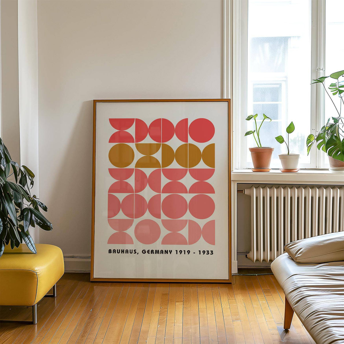 Large bold MCM wall art print for modern decor