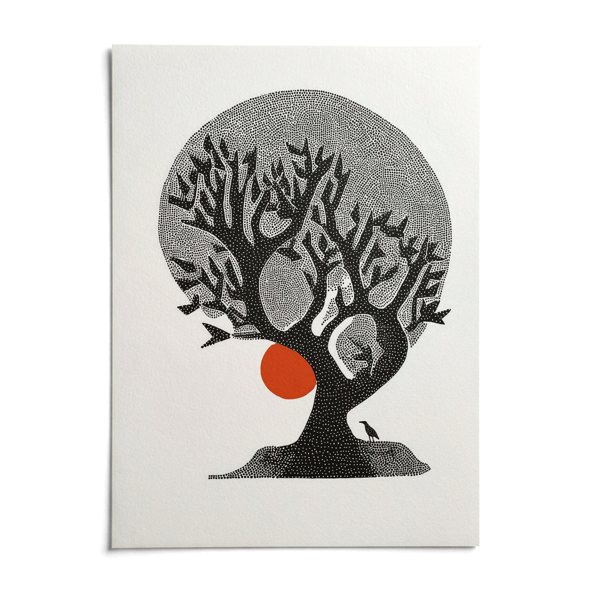 Indian Tree Art Print, shown as an unframed paper print on a plain white background