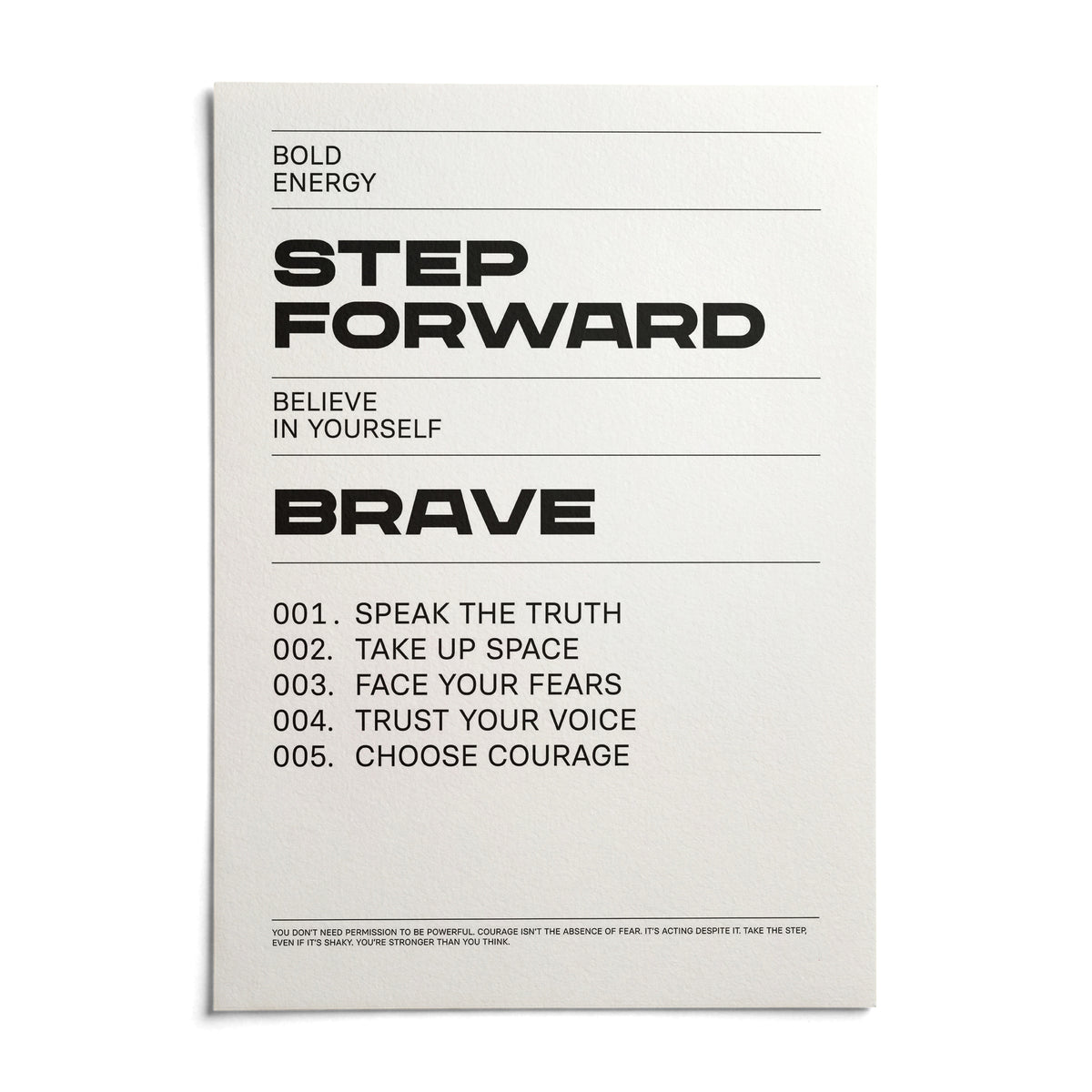 Inspirational Quotes Artwork, shown as an unframed paper print on a plain white background