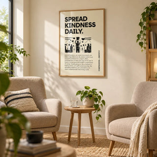 Inspirational Quotes Posters, framed on the wall of a calm counselling room in a home practice with a cream wall in a living room