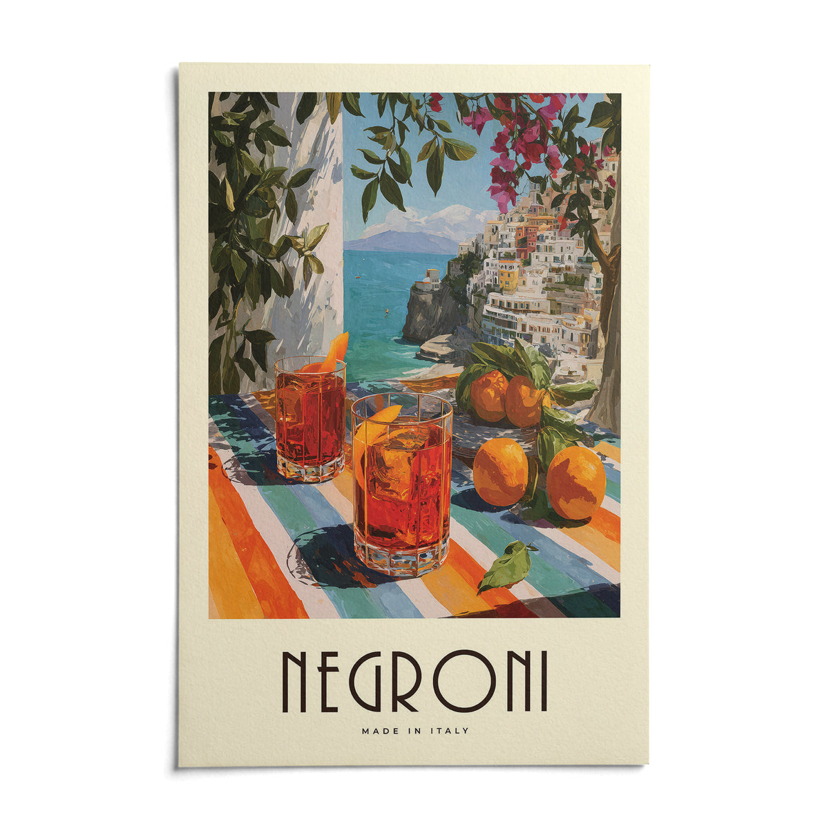 Italian Drink Posters, shown as an unframed paper print on a plain white background