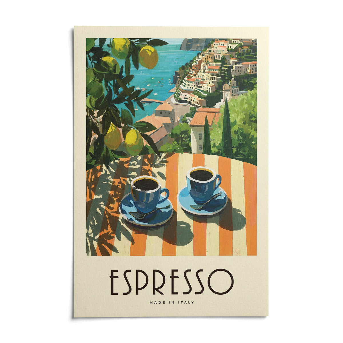 Amalfi Espresso as it arrives: an unframed matte paper print