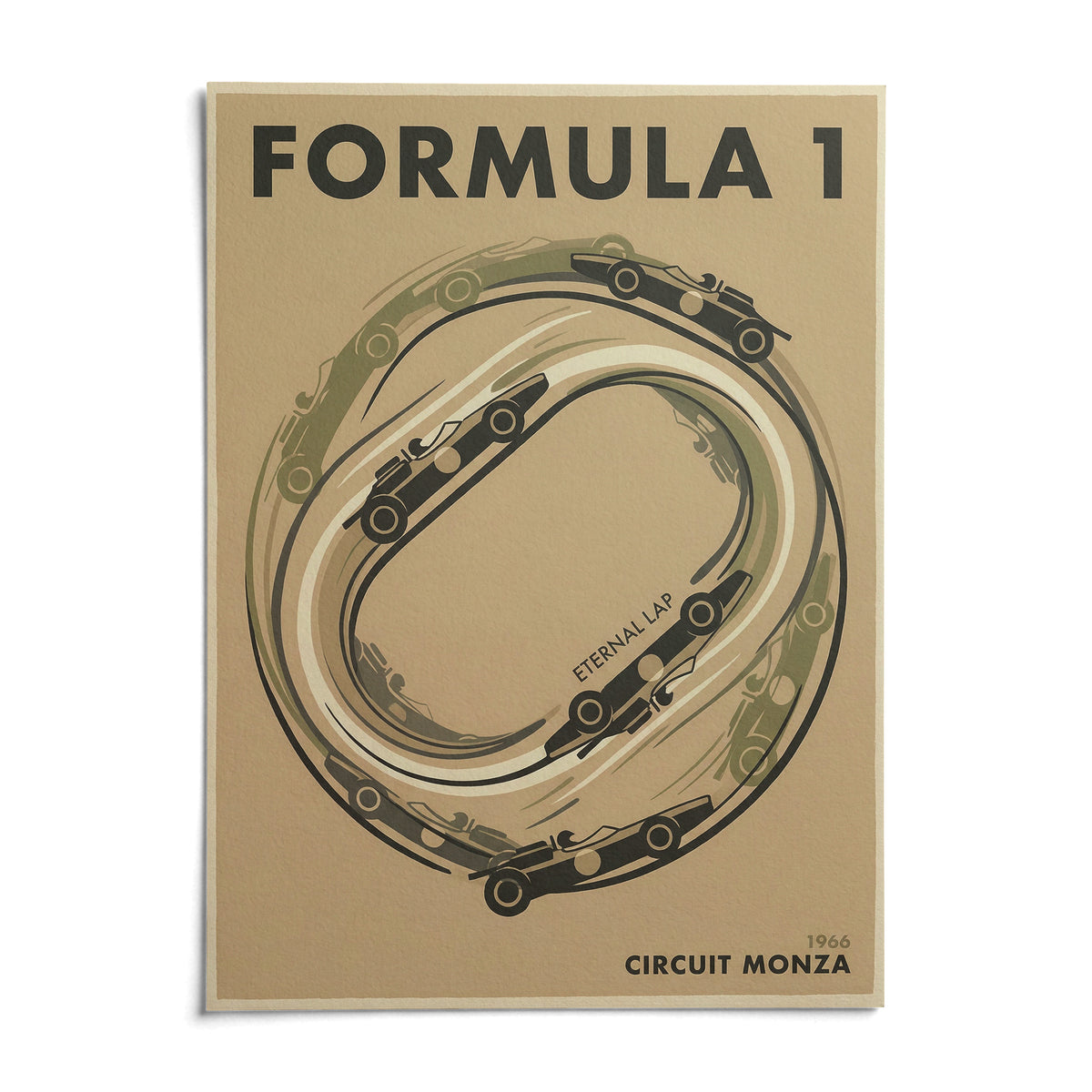 Italian Race Circuit Poster, shown as an unframed paper print on a plain white background