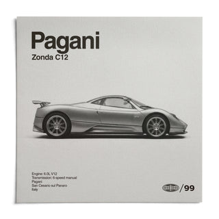 Italian Supercar Wall Art, shown as an unframed paper print on a plain white background