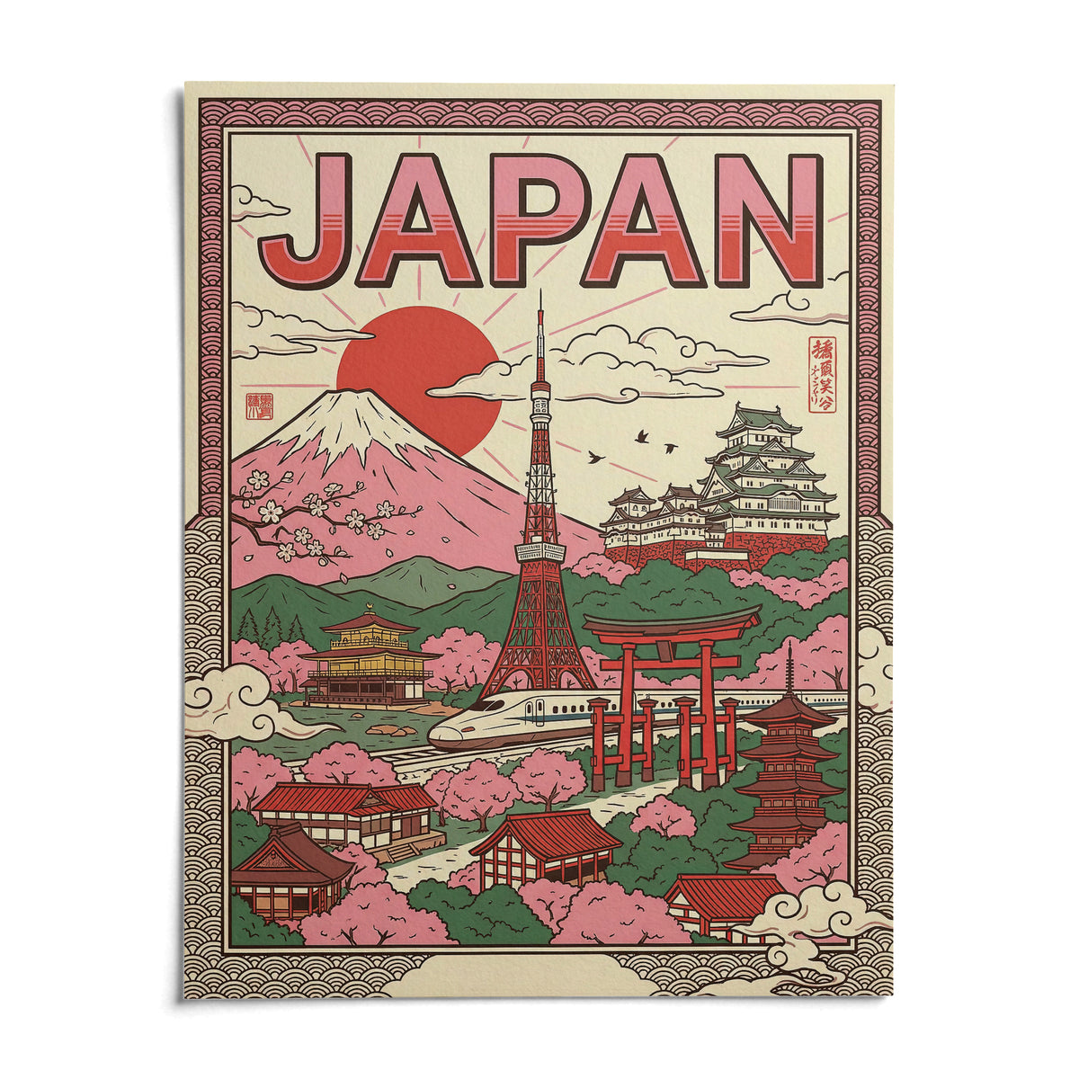 Japan Wall Art, shown as an unframed paper print on a plain white background