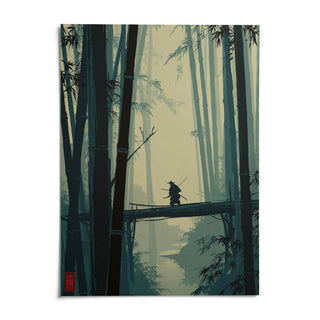 Japanese Bamboo Art Print, shown as an unframed paper print on a plain white background