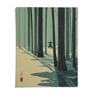Japanese Bamboo Wall Art, shown as an unframed paper print on a plain white background