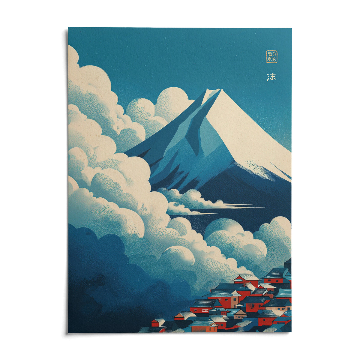Japanese Cloud Poster, shown as an unframed paper print on a plain white background