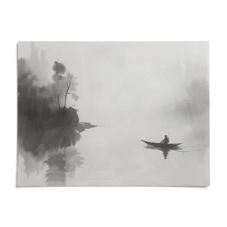 Japanese Fisherman Art, shown as an unframed paper print on a plain white background