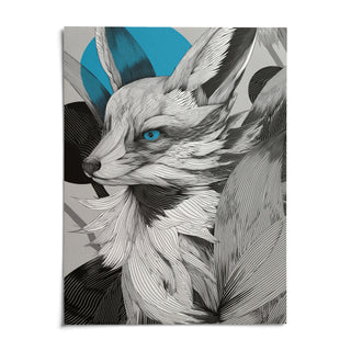 Japanese Fox Print, shown as an unframed paper print on a plain white background