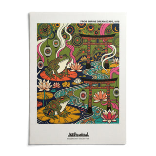 Japanese Frog Art Print, shown as an unframed paper print on a plain white background