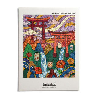 Japanese Garden Art Print, shown as an unframed paper print on a plain white background