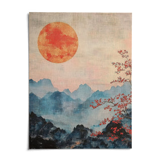 Japanese Mountain Art, shown as an unframed paper print on a plain white background
