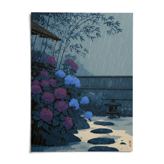 Japanese Rain Print, shown as an unframed paper print on a plain white background