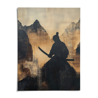 Japanese Warrior Art, shown as an unframed paper print on a plain white background
