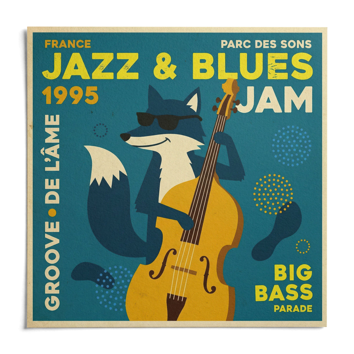 Jazz Blues Art, shown as an unframed paper print on a plain white background