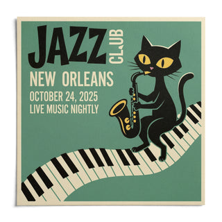 Jazz Club Art Print, shown as an unframed paper print on a plain white background