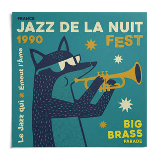 Jazz Festival Art Print, shown as an unframed paper print on a plain white background