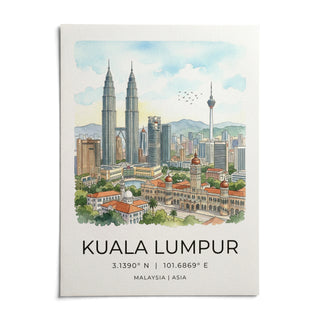 Kuala Lumpur Art Print, shown as an unframed paper print on a plain white background