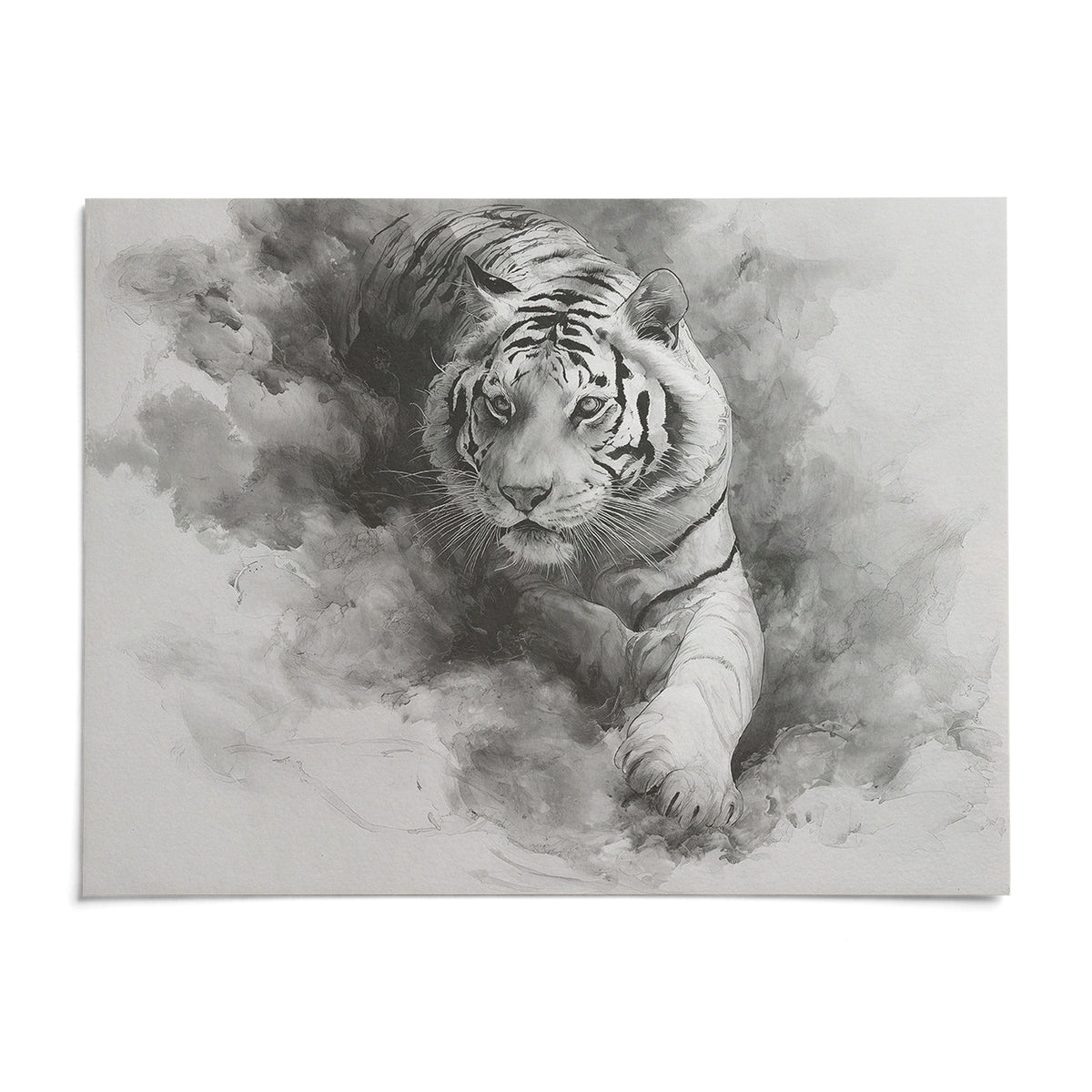 Landscape Tiger Print, shown as an unframed paper print on a plain white background