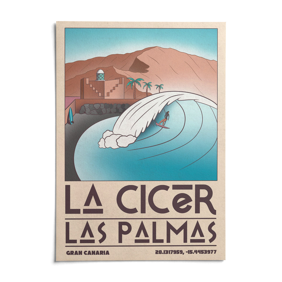 Las Palmas Wall Art, shown as an unframed paper print on a plain white background