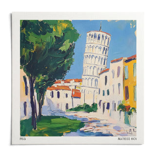 Leaning Tower of Pisa Pictures, shown as an unframed paper print on a plain white background