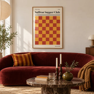 Leeds Print, framed on the wall of a calm living room with a warm white wall