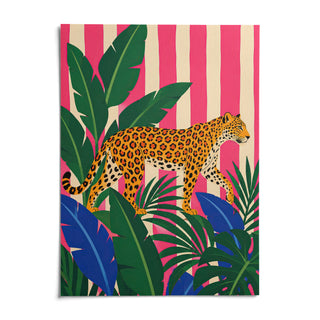Leopard Prowl Poster, shown as an unframed paper print on a plain white background