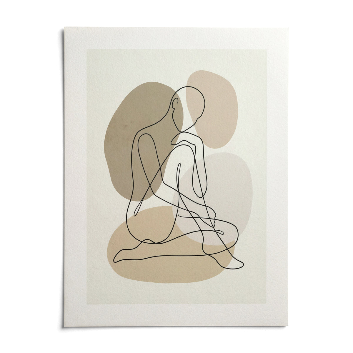 Line Art Figure Print, shown as an unframed paper print on a plain white background
