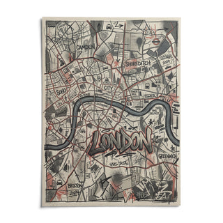 London City Map Wall Art, shown as an unframed paper print on a plain white background