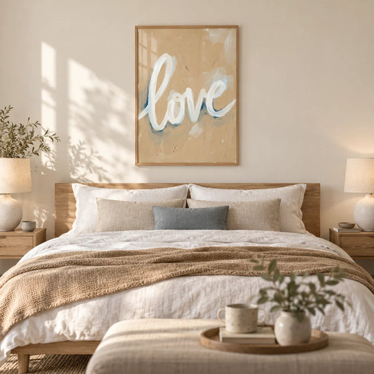 Impresión de caligrafía de amor