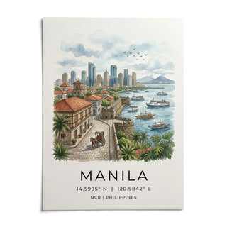 Manila City Art Print, shown as an unframed paper print on a plain white background