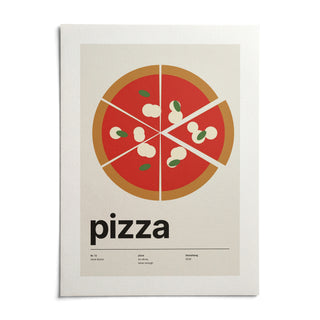 Margherita Pizza Print, shown as an unframed paper print on a plain white background