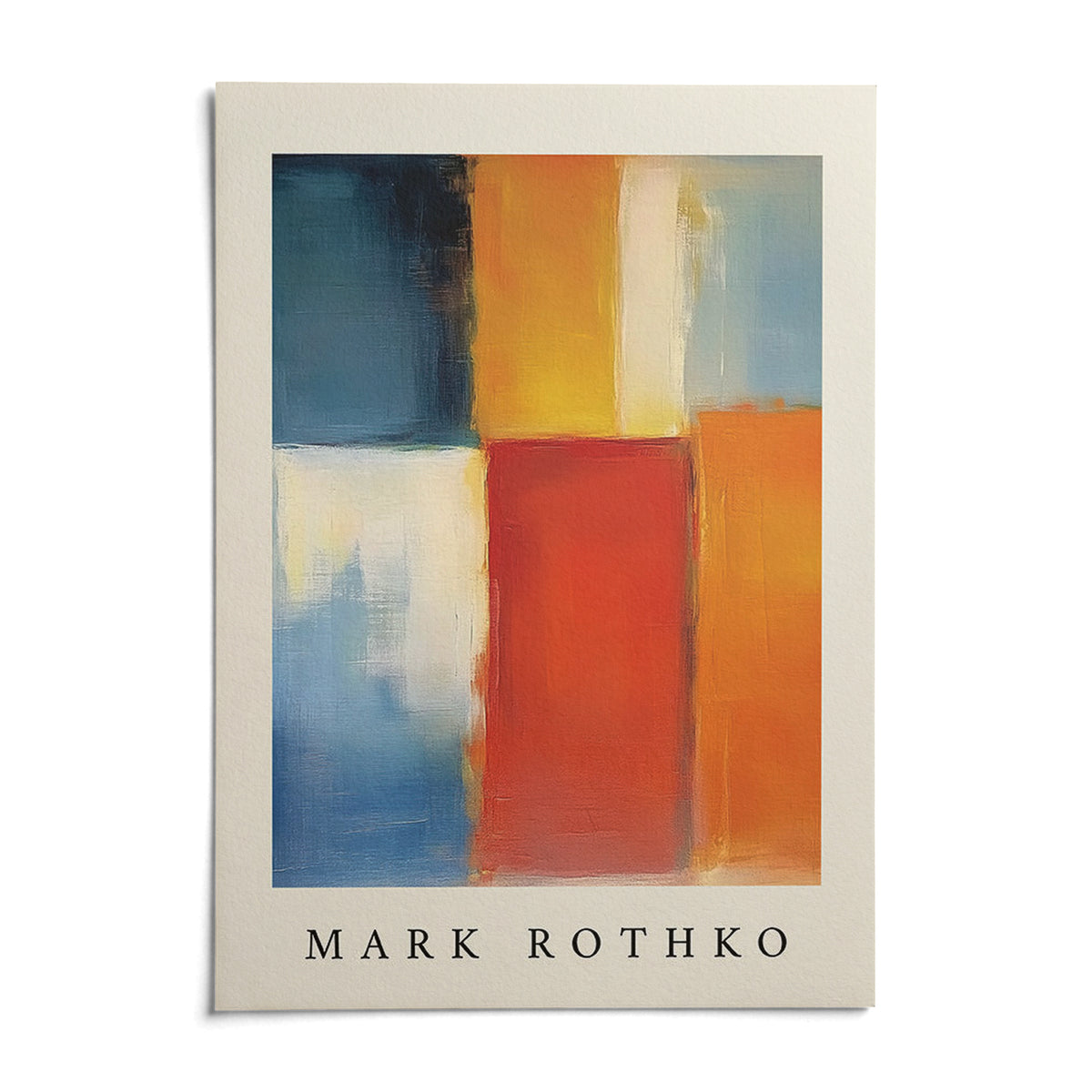 Mark Rothko Orange Red and Yellow, shown as an unframed paper print on a plain white background