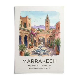 Marrakech Landscape Wall Art, shown as an unframed paper print on a plain white background