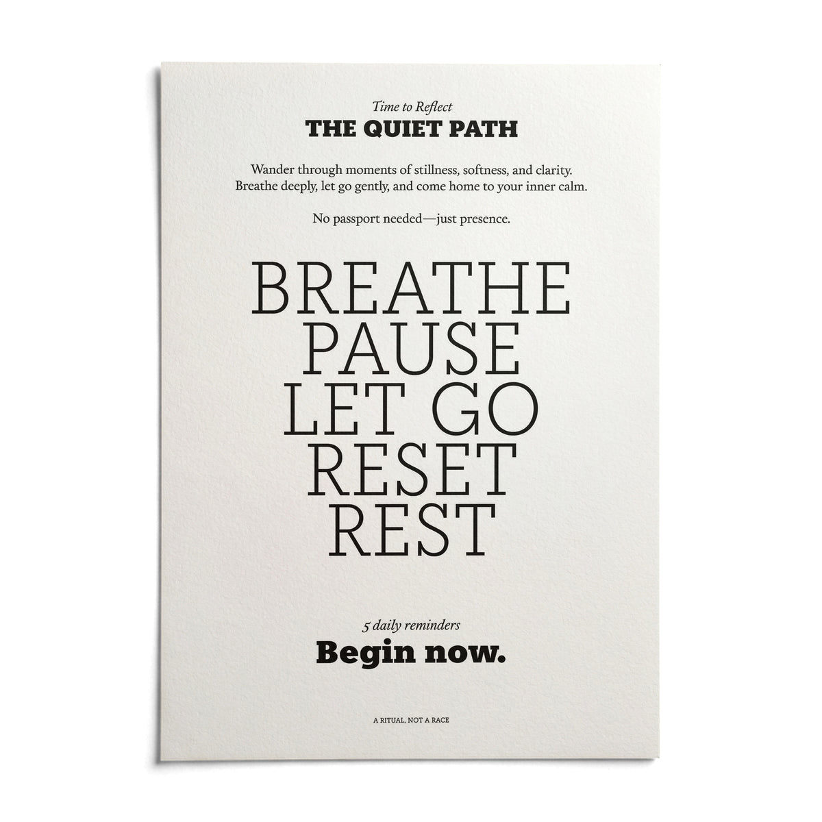 Meditation Poster, shown as an unframed paper print on a plain white background