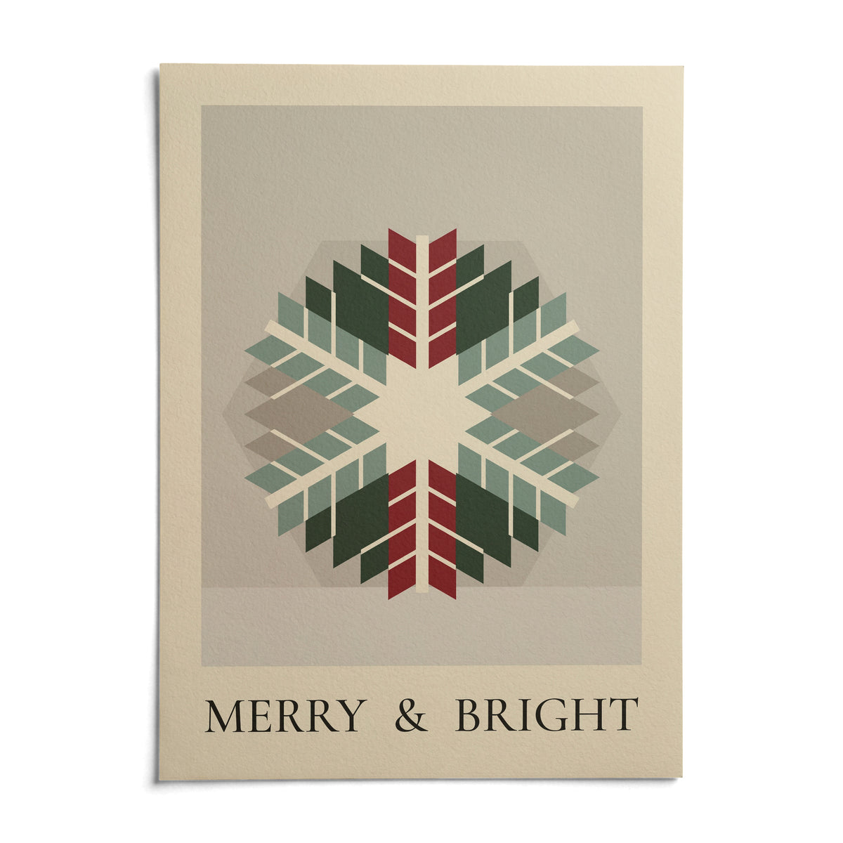 Merry and Bright Print, shown as an unframed paper print on a plain white background