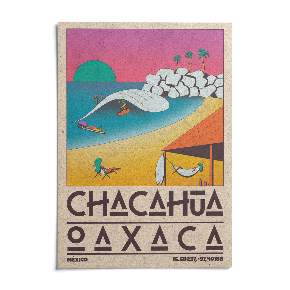 Mexican Beach Poster, shown as an unframed paper print on a plain white background